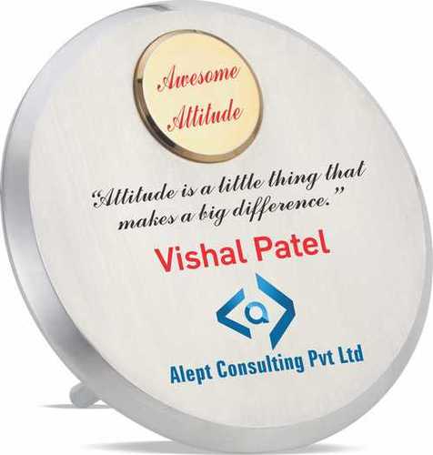 Round Shape Silver Color Metal Awards