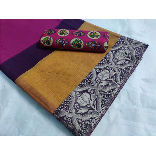 Casual Ladies Plain Cotton Saree