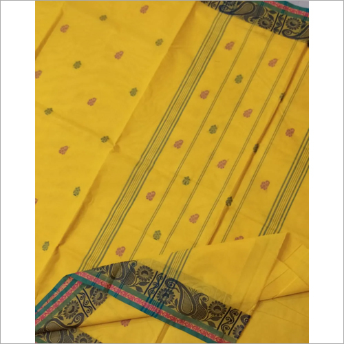 Casual Ladies Yellow Cotton Saree