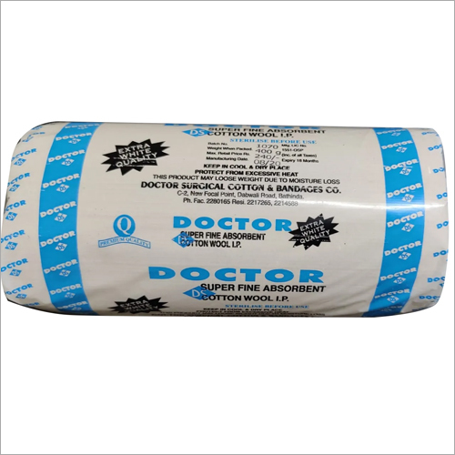 White 400 Gm Doctor Super Fine Absorbent Cotton Wool