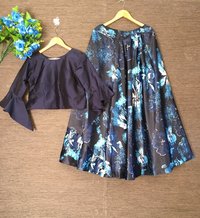 Crop Top Style Lehenga And Blouse