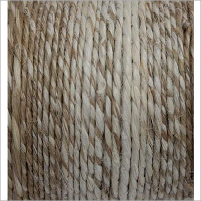 Hand Spun Jute Yarn 2 Ply Gray And Bleach Blended