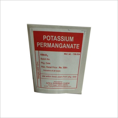 400 ग्राम पोटेशियम परमैंगनेट घनत्व: 2.7 ग्राम प्रति घन मीटर (G/M3)
