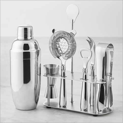 Barset Cocktail Shaker 5 Pcs Bar Tools Set With Stand