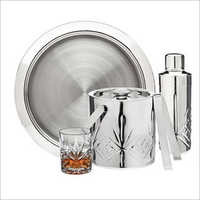 Barset Cocktail Shaker And Double Wall Ice Bucket With Tong