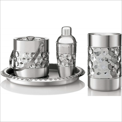 Barset Cocktail Shaker Double Wall Ice Bucket Bar Tray And Wine Chiller