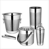 Barset Cocktail Shaker Double Wall Ice Bucket With Tong Wine Chiller And Champagne Bucket