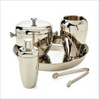 Barset Cocktail Shaker Double Wall Ice Bucket With Tong Wine Chiller And Champagne Bucket