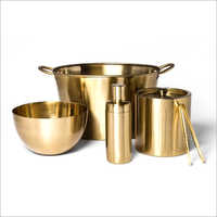 Barset Cocktail Shaker Double Wall Ice Bucket With Tong Champagen Tub And  Bowl