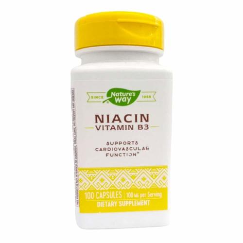 Natures Way Niacin 100 mg Nicotinic Acid for Metabolism & Circulation 100 Capsules