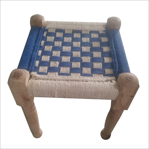 Solid Wood Foot Stool With Jute Weaving Size: Different Sizes Available