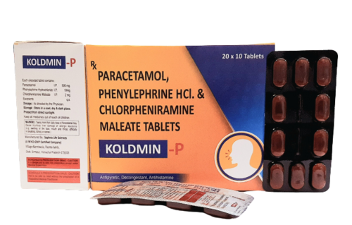 Paracetamol 500 mg + Phenylephrine HCL 10 mg + Chlorpheniramine Maleate 2 mg