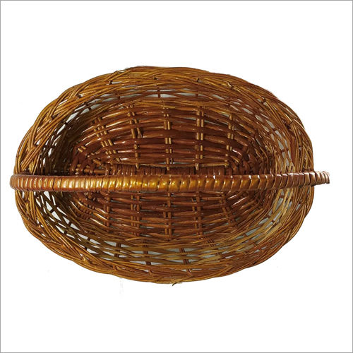 Brown Hand Knitted Cane Basket