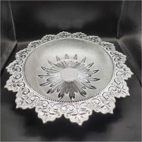 Sunflower Shaped Silver Plastic Tray