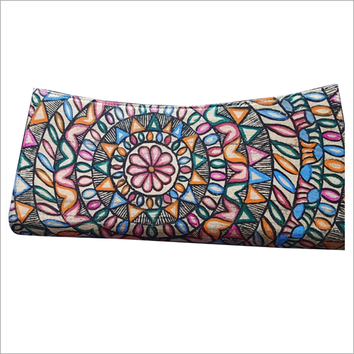 Silk Fabric Round Design Hand Clutch - Multicolor, Printed Design for Women, Various Sizes Available