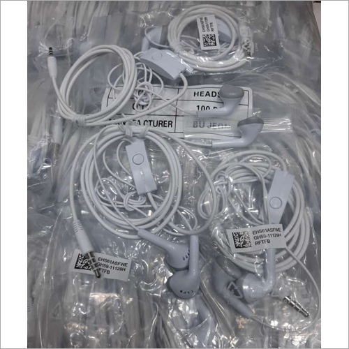 Mobile Earphones - Plastic Body, New Condition | White Color, Compatible with Mobile Devices