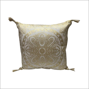 Foil Print Square Cushion With Tassels By HOME TRENDS
