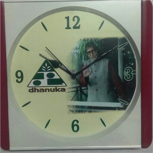 Round Dhanuka Musical Hourly Chanting Advertisement Clock For Promotion