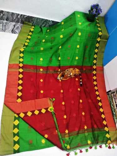 Green Cotton Silk Handloom Saree