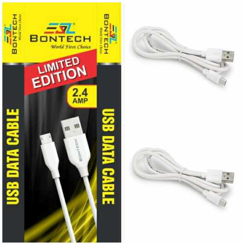 White Bontech Data Cable 3 Month Guarantee With Box Packing