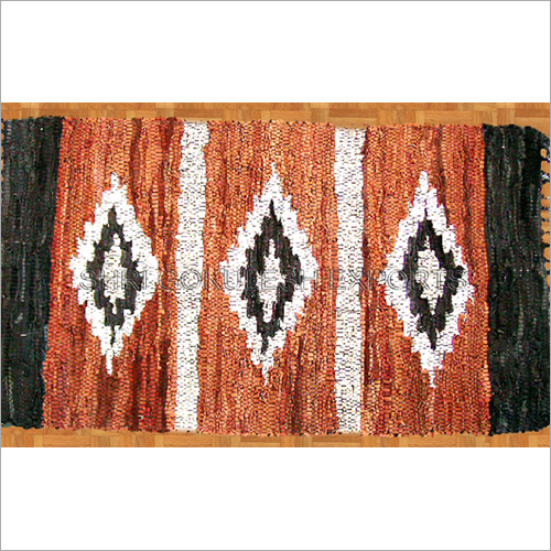 Pure Leather Flat Weave Rugs Back Material: Woven Back