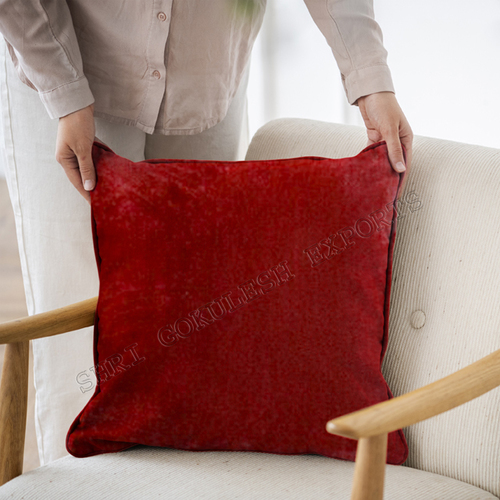 Red Velvet Cushion And Pillows
