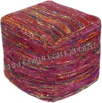 Fancy Sari Silk Poufs And Ottoman