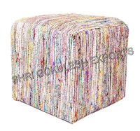 Decorative Sari Silk Poufs And Ottoman