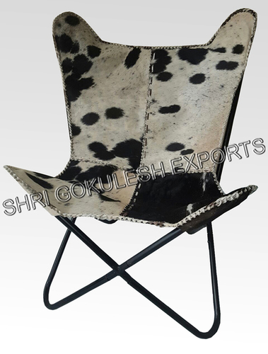 Pure Leather Butterfly Chair With Stand No Assembly Required