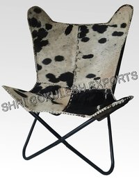 Pure Leather Butterfly Chair With Stand
