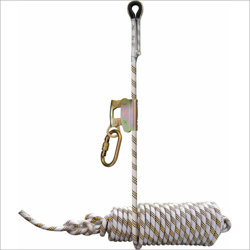 Guided Type Fall Arrester With Flexible Braided Rope Anchorage Line ...