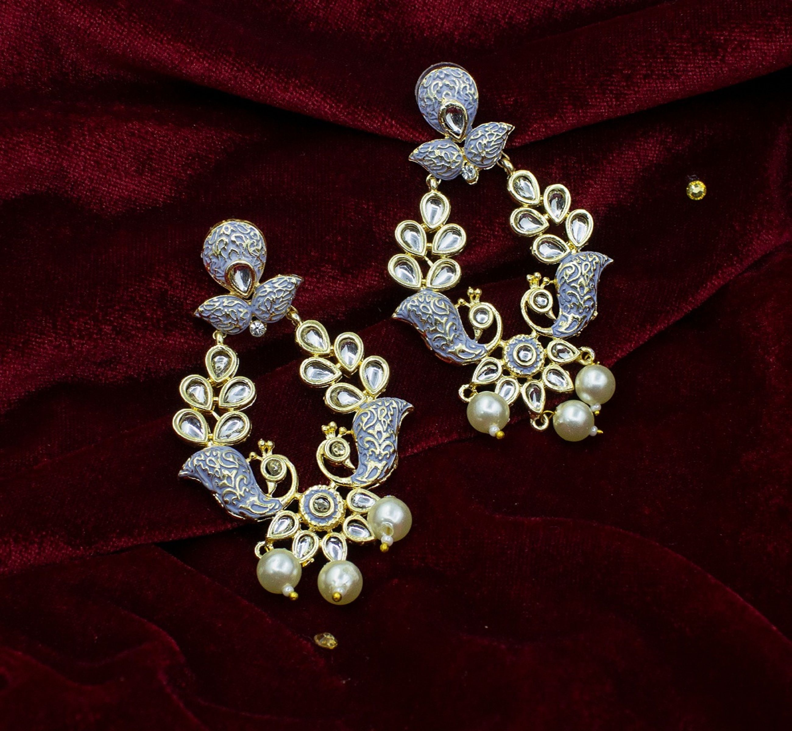 New Fancy Design Kundan Minakari Earring For Girl & Women