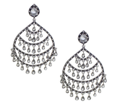 White Glamorous Design Oxidised Earring For Girls