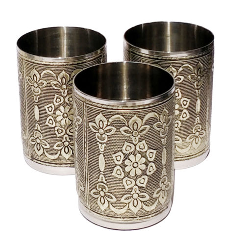 Designer Handcraft Stainless Silver Glass