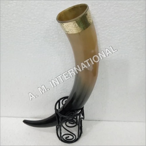 Natural Drinking Horn With Holder