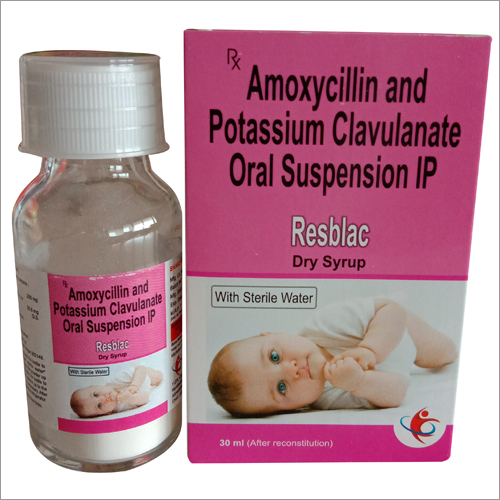 Resblac Dry Syrup - Amoxicillin 200 mg + Clavulanic Acid 28.5 mg | Effective Antibiotic Formula for Infections