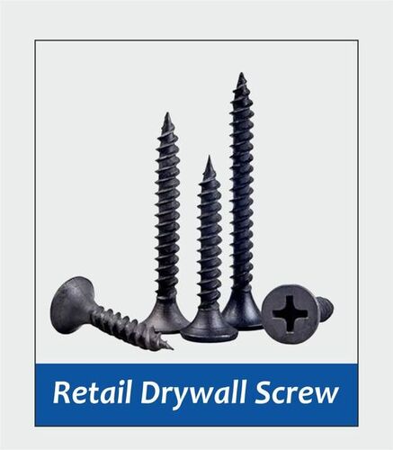 K - Rock Drywall Screw 13x6 - Black Finish 1000 Pcs Box | Suitable for False Ceiling and Pop Work Applications