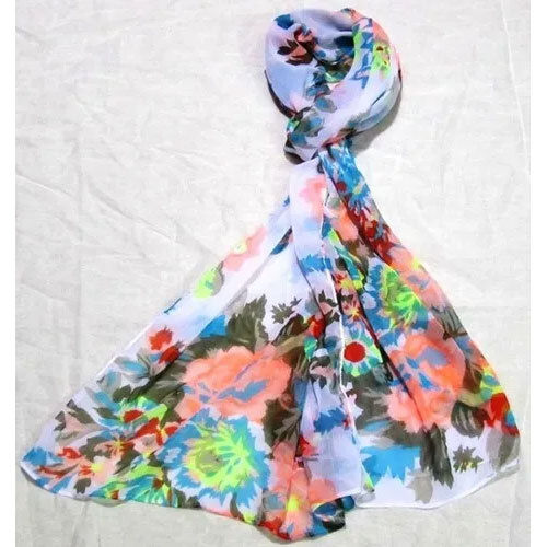 Floral Print Voile Scarves