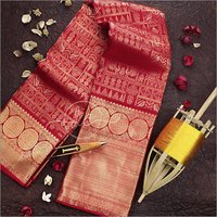 Latest Desiger Red Colour Kanchipuram Silk Saree