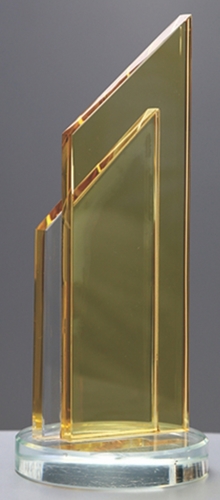 Modern Look Finely Finished Engraved Glass Trophies For Appreciation Award
