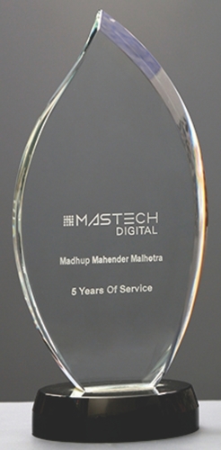 Scratch Resistant Attractive Look Transparent Glass Trophies For Awarding Purpose