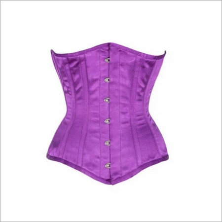 Purple Satin Burlesque Costume Underbust Plus Size Corset Waist Training Bustier