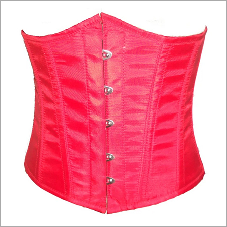 Red Poly Tapta Fabric Underbust Plus Size Corset For Waist Training Bustier Top