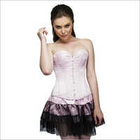 Plus Size Brown Satin Double Bone Burlesque Underbust Corset