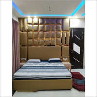 Leatherette Finish Wooden Bed