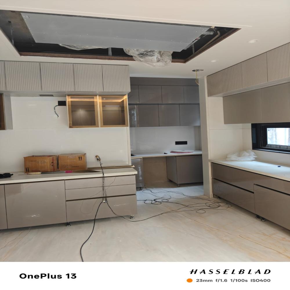 Plywood L Shape Modular Kitchen