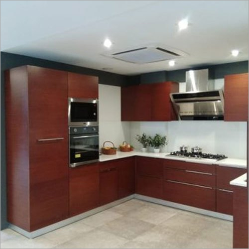 WPVC Wood U Shape Modular Kitchen