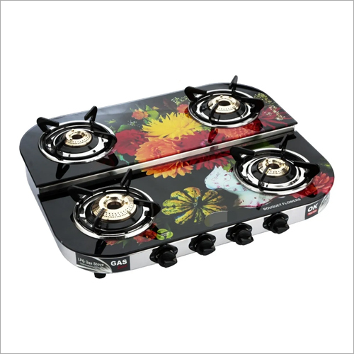 Toughened Glass Top LPG 4 Burner Gas Stove