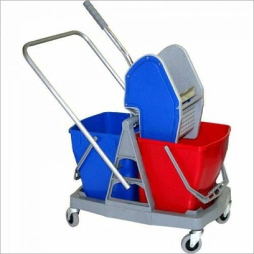 Plastic Double Triple Bucket Wringer Trolley Application: Industries