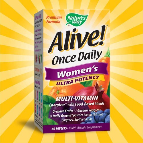 Nature's Way Alive - Ultra Potency Women's 50 Plus Multivitamin, Complete Nutrient Diverse Food-based Blends With Orchard Fruits, Garden Veggies, Amino Acids, Digestive Enzymes, B-vitamins & Antioxidants For Mind & Body Energy